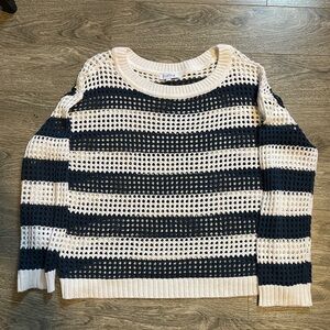 BOHO blue and white sweater